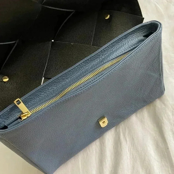 NEW Blue Woven Genuine Leather Purse - Picture 5 of 5